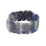 Bracelet élastique en lazulite – bleu profond et naturel