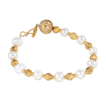 Bracelet Monbijoux en Perles de Culture Naturelles avec Séparateur Doré