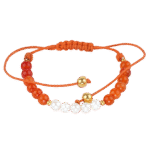 Bracelet Réglable Monbijoux en Cornaline & Perle de Culture