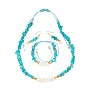 Ensemble chips de Turquoise & Perles de Culture